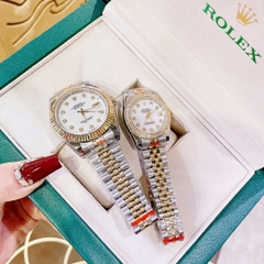 Rolex Date Just |Cặp Đôi |Mặt Trắng |Dây Kim Loại Demi Vàng Gold |Máy Pin (Máy Quartz) |Size 41x31mm