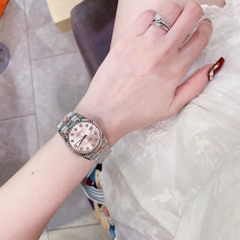 Rolex Date Just |Nữ Giới |Mặt Hồng |Niềng Khía |Dây Kim Loại |Máy Pin (Máy Quartz) |Size 31mm