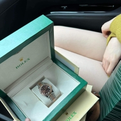 Rolex Date Just |Nữ Giới |Niềng Khía |Mặt Nâu |Dây Kim Loại Demi |Máy Cơ (Automatic) |Size 31mm
