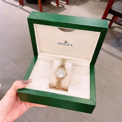 Rolex Date Just |Nữ Giới |Mặt Trắng |Đính Đá |Dây Kim Loại Vàng Gold |Máy Pin (Máy Quartz) |Size 28mm