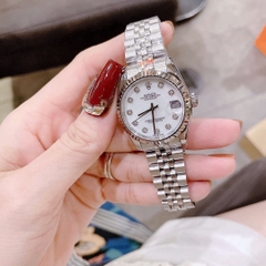 Rolex Date Just |Nữ Giới |Mặt Trắng |Niềng Khía |Dây Kim Loại Silver |Máy Pin (Máy Quartz) |Size 31mm