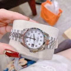 Rolex Date Just |Nữ Giới |Mặt Trắng |Niềng Khía |Dây Kim Loại Silver |Máy Pin (Máy Quartz) |Size 31mm