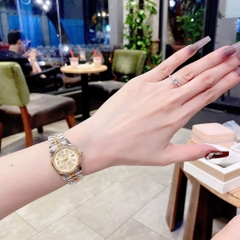 Rolex Date Just |Nữ Giới |Mặt Vàng |Niềng Khía |Dây Kim Loại Demi |Máy Pin (Máy Quartz) |Size 28mm