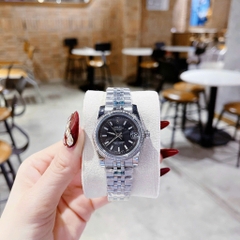 Rolex Date Just |Nữ Giới |Mặt Xám |Đính Đá |Dây Kim Loại Silver |Máy Pin (Máy Quartz) |Size 31mm