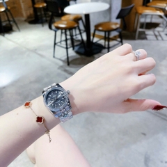 Rolex Date Just |Nữ Giới |Mặt Xám |Đính Đá |Dây Kim Loại Silver |Máy Pin (Máy Quartz) |Size 31mm