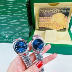 Rolex Niềng Khía |Nữ Giới |Xanh Dương |Dây Kim Loại Trắng Silver |Máy Pin (Máy Quartz) |Size 31mm