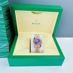 Rolex Niềng Khía |Nữ Giới |Xanh Dương |Dây Kim Loại Demi Rose Gold |Máy Pin (Máy Quartz) |Size 31mm