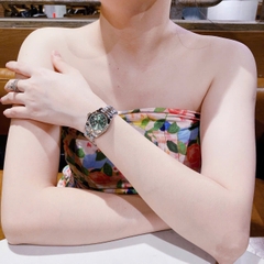 Rolex Date Just |Nữ Giới |Mặt Xanh Lá |Niềng Khía |Dây Kim Loại Demi |Máy Pin (Máy Quartz) |Size 28mm