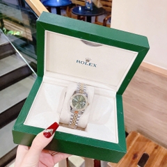 Rolex Date Just |Nữ Giới |Mặt Xanh Rêu |Đính Đá |Dây Kim Loại Demi |Máy Pin (Máy Quartz) |Size 31mm