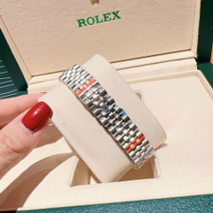 Rolex Đính Đá |Nữ Giới |Mặt Xanh Rêu |Dây Kim Loại Silver |Máy Pin (Máy Quartz) |Size 31mm