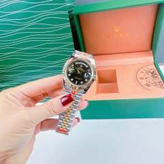 Rolex 2 Lịch |Nam Giới |Mặt Đen |Niềng Khía |Dây Kim Loại Demi |Máy Cơ (Automatic) |Size 41mm