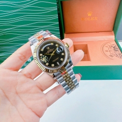 Rolex 2 Lịch |Nam Giới |Mặt Đen |Niềng Khía |Dây Kim Loại Demi |Máy Cơ (Automatic) |Size 41mm