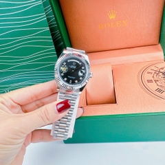 Rolex 2 Lịch |Nam Giới |Mặt Đen |Niềng Khía |Dây Kim Loại |Máy Cơ (Automatic) |Size 41mm