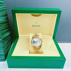 Rolex 2 Lịch |Nam Giới |Mặt Số La Mã |Trắng |Niềng Khía |Dây Kim Loại Vàng |Máy Cơ (Automatic) |Size 41mm