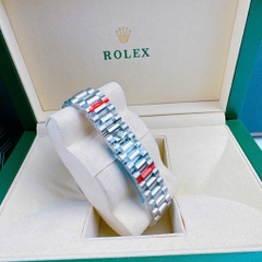 Rolex 2 Lịch |Nam Giới |Mặt Trắng |Đính Đá |Dây Kim Loại Silver |Máy Cơ (Automatic) |Size 41mm
