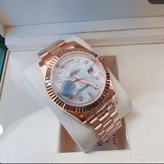Rolex 2 Lịch |Nam Giới |Mặt Trắng |Niềng Khía |Dây Kim Loại Rose Gold |Máy Cơ (Automatic) |Size 41mm