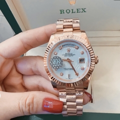 Rolex 2 Lịch |Nam Giới |Mặt Trắng |Niềng Khía |Dây Kim Loại Rose Gold |Máy Cơ (Automatic) |Size 41mm
