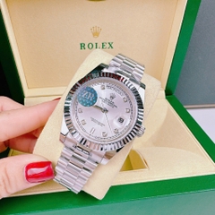 Rolex 2 Lịch |Nam Giới |Mặt Trắng |Niềng Khía |Dây Kim Loại |Máy Cơ (Automatic) |Size 41mm
