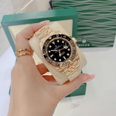 Rolex GMT Master II |Nam Giới |Niềng Đen |Dây Kim Loại Vàng Gold |Máy Cơ (Automatic) |Size 40mm