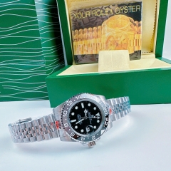 Rolex GMT Master II |Nam Giới |Niềng Xám Đen |Dây Kim Loại Silver |Máy Cơ (Automatic) |Size 40mm