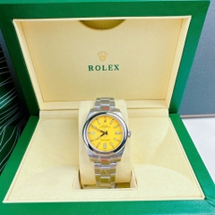 Rolex Oyster Perpetual |Nam Giới |Mặt Vàng |Dây Kim Loại Silver |Máy Cơ (Automatic) |Size 41mm
