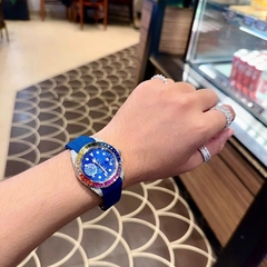 Rolex Submariner |Nam Giới |Đính Đá 7 Màu |Dây Silicone Xanh Dương |Máy Cơ (Automatic) |Size 41mm