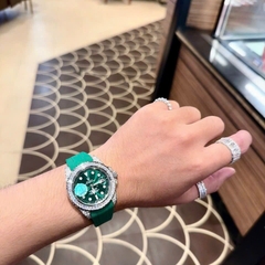 Rolex Submariner |Nam Giới |Đính Đá |Dây Silicone Xanh Lá |Máy Cơ (Automatic) |Size 41mm