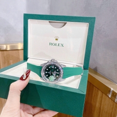 Rolex Submariner |Nam Giới |Đính Đá |Dây Silicone Xanh Lá |Máy Cơ (Automatic) |Size 41mm