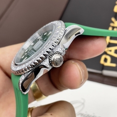 Rolex Submariner |Nam Giới |Đính Đá |Dây Silicone Xanh Lá |Máy Cơ (Automatic) |Size 41mm