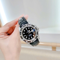 Rolex Submariner |Nam Giới |Đính Đá Ruby |Dây Da Đen |Máy Cơ (Automatic) |Size 41mm