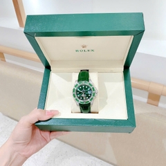 Rolex Submariner |Nam Giới |Đính Đá Ruby |Dây Da Xanh Lá |Máy Cơ (Automatic) |Size 41mm