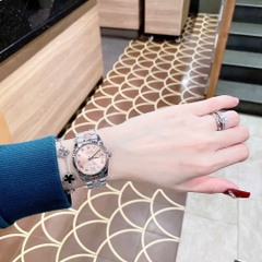 Rolex Mặt Số La Mã |Nữ Giới |Hồng |Niềng Khía |Dây Kim Loại |Máy Pin (Máy Quartz) |Size 31mm