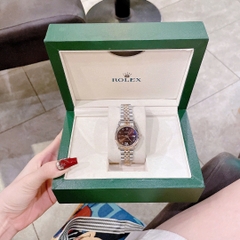 Rolex Mặt Số La Mã |Nữ Giới |Nâu |Niềng Khía |Dây Kim Loại Demi |Máy Pin (Máy Quartz) |Size 31mm