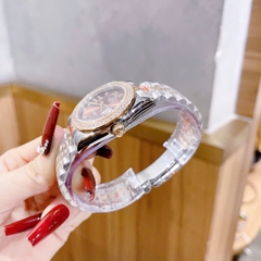 Rolex Niềng Đá |Nữ Giới |Mặt Nâu |Đính Đá Ngôi Sao |Dây Kim Loại Demi |Máy Pin (Máy Quartz) |Size 31mm