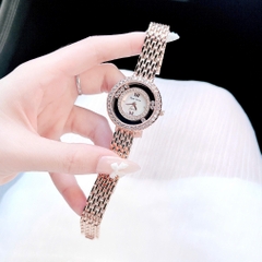 Royal Crown Đính Đá Chạy |Nữ Giới |Dây Kim Loại Rose Gold |Máy Pin (Quartz) |Size 32mm