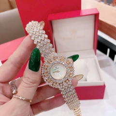 Royal Crown Hoa Tuyết |Nữ Giới |Mặt Xà Cừ Trắng |Dây Kim Loại Vàng Gold |Máy Pin (Quartz) |Size 36mm