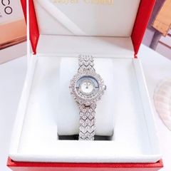 Royal Crown Mâm Xôi |Nữ Giới |Đính Đá |Dây Kim Loại Trắng Silver |Máy Pin (Quartz) |Size 30mm