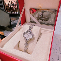 Royal Crown Bông Hoa |Nữ Giới |Mặt Xà Cừ |Vòng Tay Đính Đá Silver |Máy Pin (Quartz) |Size 32mm