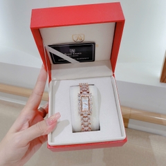 Royal Crown Mặt Chữ Nhật |Nữ Giới |Rose Gold |Lắc Tay Đính Đá |Máy Pin (Quartz) |Size 20x34mm