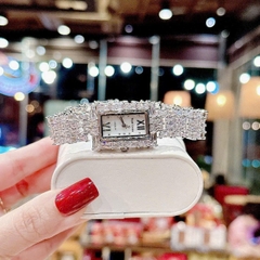 Royal Crown Mặt Chữ Nhật |Nữ Giới |Trắng Silver |Lắc Tay Đính Đá |Máy Pin (Quartz) |Size 20x34mm