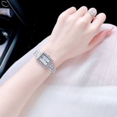 Royal Crown Mặt Chữ Nhật |Nữ Giới |Silver |Vòng Tay Đính Đá |Máy Pin (Quartz) |Size 20x35mm