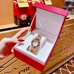 Royal Crown Mặt Full Đá Nhiều Màu |Nữ Giới |Lắc Tay Vàng Gold |Máy Pin (Quartz) |Size 36mm