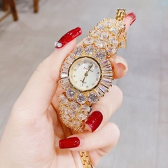 Royal Crown Full Đá Swarovski |Nữ Giới |Lắc Tay Vàng Gold |Máy Pin (Quartz) |Size 36mm