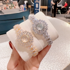Royal Crown Mặt Full Pha Lê |Nữ Giới |Vòng Tay Trắng Silver |Máy Pin (Quartz) |Size 32mm