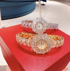 Royal Crown Mặt Full Pha Lê |Nữ Giới |Vòng Tay Trắng Silver |Máy Pin (Quartz) |Size 32mm