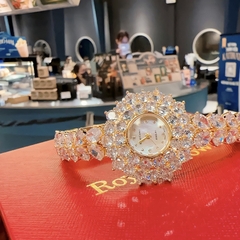 Royal Crown Mặt Full Pha Lê |Nữ Giới |Vòng Tay Vàng Gold |Máy Pin (Quartz) |Size 32mm