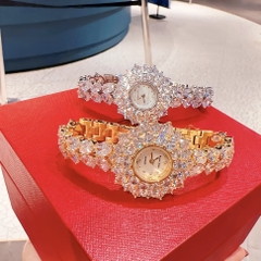 Royal Crown Mặt Full Pha Lê |Nữ Giới |Vòng Tay Vàng Gold |Máy Pin (Quartz) |Size 32mm