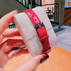 Royal Crown Mặt Oval Trắng |Nữ Giới |Đính Đá |Dây Da Đỏ |Máy Pin (Quartz) |Size 27mm