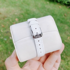 Royal Crown Mặt Oval |Nữ Giới |Đính Đá |Dây Da Trắng |Máy Pin (Quartz) |Size 27mm