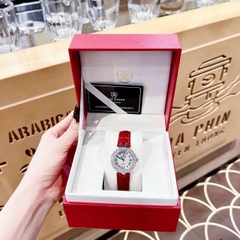 Royal Crown Mặt Số La Mã |Nữ Giới |Đính Đá |Dây Da Đỏ |Máy Pin (Quartz) |Size 30mm